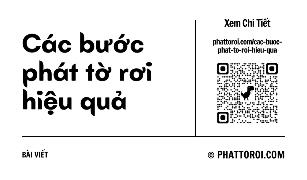 Tờ rơi link bài viết "Các bước phát tờ rơi hiệu quả" trên trang phattoroi.com